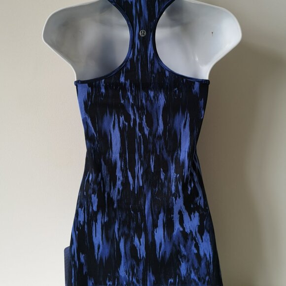 NWT LULULEMON PASK Blue Black Cottony 4 Way Stretch Cool Racerback Top 6 - Picture 6 of 8